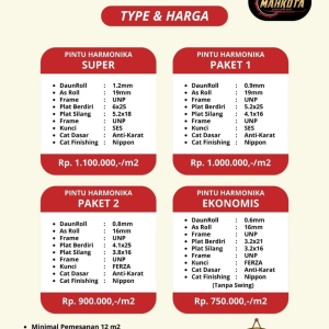Harga Terbaru Pintu Harmonika Gresik, Surabaya - Las Mahkota 2025